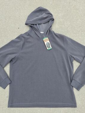 NEW Eddie Bauer Men’s Gray Textured Long Sleeve Lounge Hoodie XL